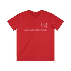 Men's Fitted V-Neck Short Sleeve Tee Love Livin In Capitola