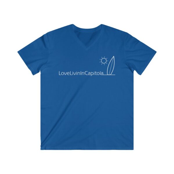 Men's Fitted V-Neck Short Sleeve Tee Love Livin In Capitola - Image 4