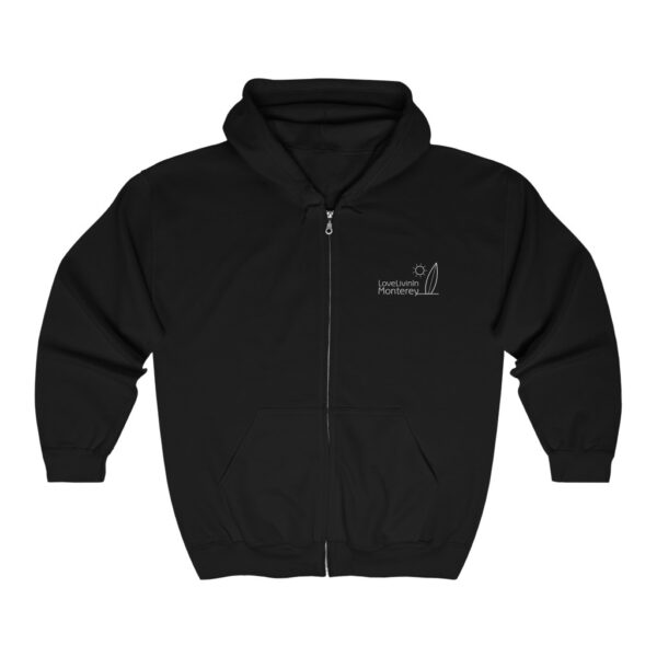 Unisex Heavy Blend Full Zip Hooded Sweatshirt Love Livin In Monterey - Image 3