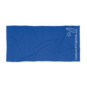 Beach Towel Dark Blue Love Livin In Capitola