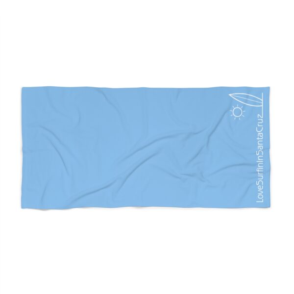 Beach Towel Light Blue Love Surfin In Santa Cruz