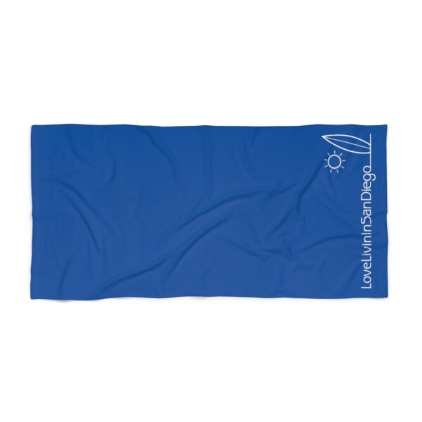 Beach Towel Dark Blue Love Livin In San Diego - Image 2