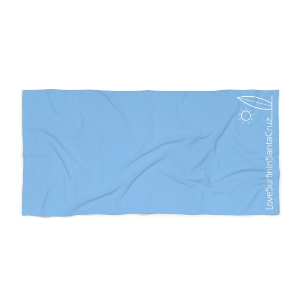 Beach Towel Light Blue Love Surfin In Santa Cruz - Image 2