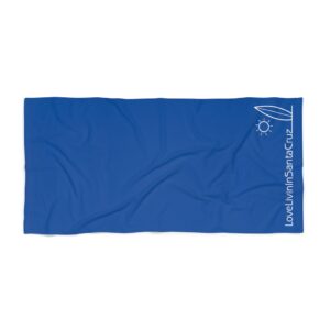 Beach Towel Dark Blue Love Livin In Santa Cruz
