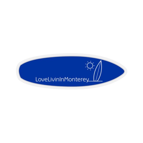 Surfboard Shaped Stickers Love Livin In Monterey - Image 3