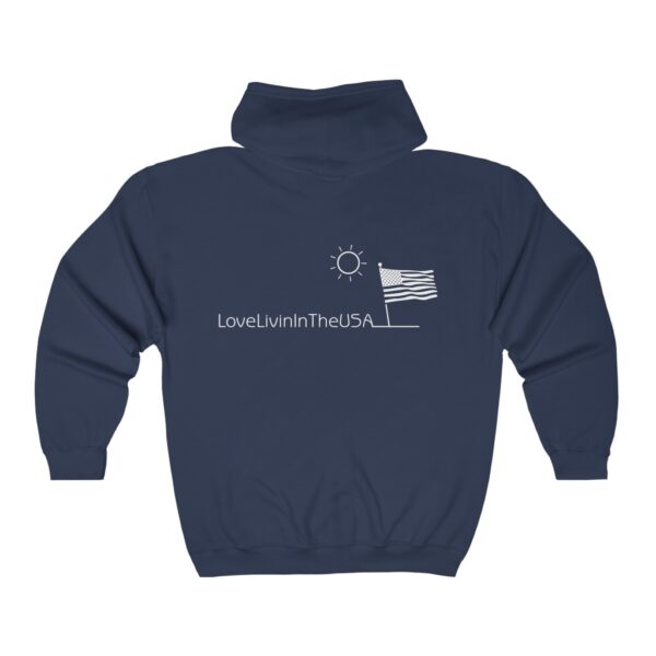 Unisex Heavy Blend Full Zip Hooded Sweatshirt Love Livin In The USA - Image 2
