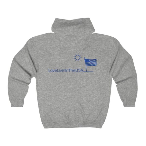 Unisex Heavy Blend Full Zip Hooded Sweatshirt Love Livin In The USA - Image 6