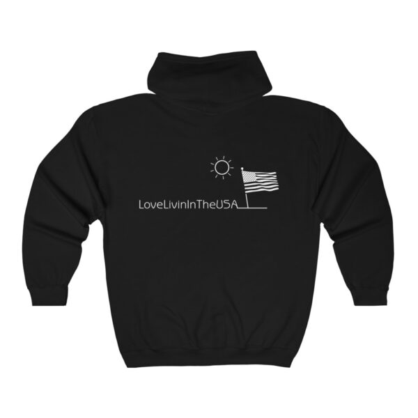 Unisex Heavy Blend Full Zip Hooded Sweatshirt Love Livin In The USA - Image 4