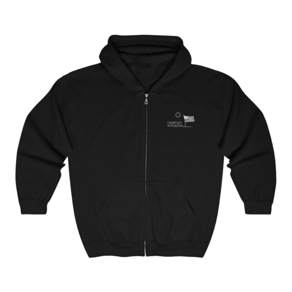 Unisex Heavy Blend Full Zip Hooded Sweatshirt Love Livin In The USA - Image 3