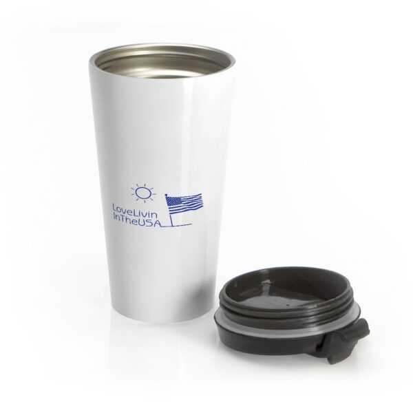 Stainless Steel Travel Mug Love Livin In The USA - Image 5