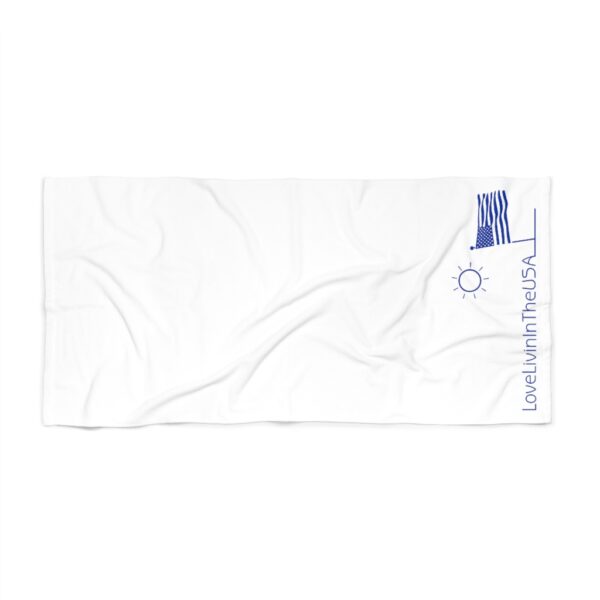 Beach Towel White Love Livin In The USA - Image 2
