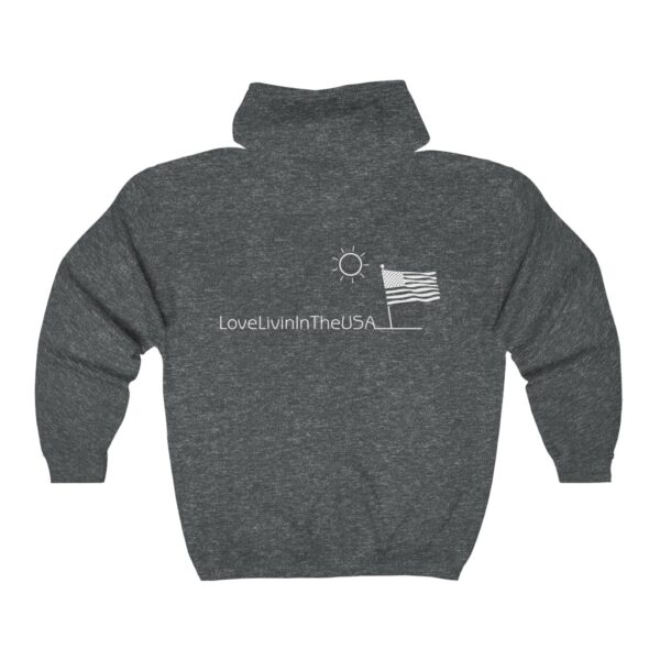 Unisex Heavy Blend Full Zip Hooded Sweatshirt Love Livin In The USA - Image 8