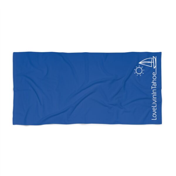 Beach Towel Dark Blue Love Livin In Tahoe - Image 2