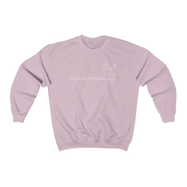 Unisex Heavy Blend Crewneck Sweatshirt Love Livin In Florida Surfboard - Image 15