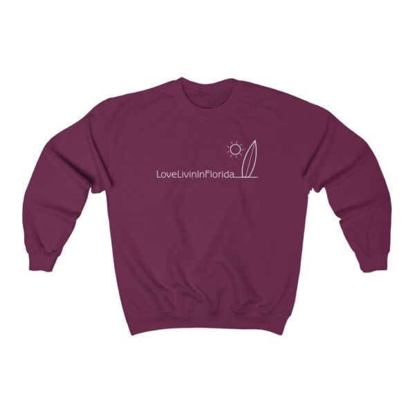 Unisex Heavy Blend Crewneck Sweatshirt Love Livin In Florida Surfboard - Image 17