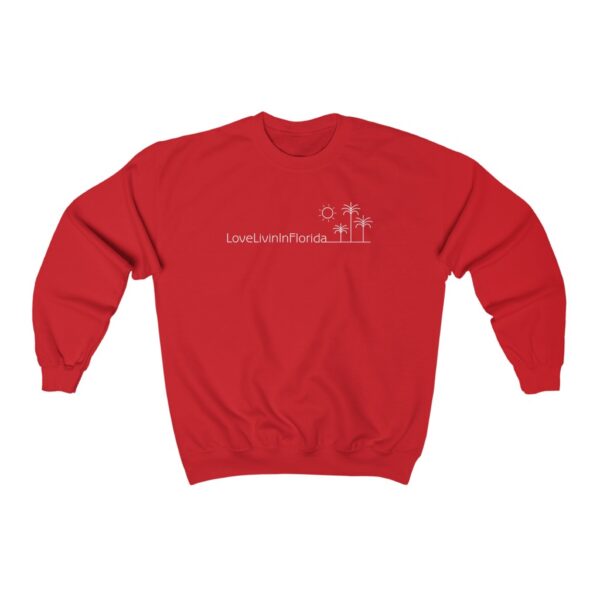 Unisex Heavy Blend Crewneck Sweatshirt Love Livin In Florida Palm Trees - Image 19