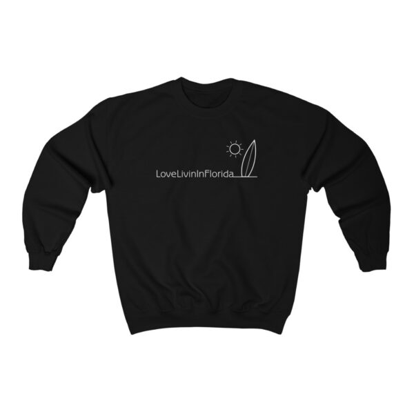 Unisex Heavy Blend Crewneck Sweatshirt Love Livin In Florida Surfboard - Image 5