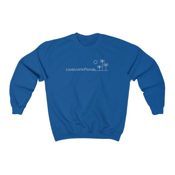 Unisex Heavy Blend Crewneck Sweatshirt Love Livin In Florida Palm Trees