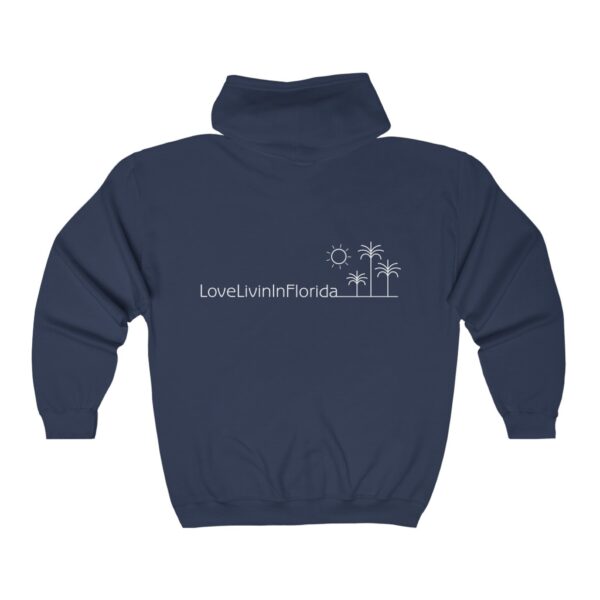 Unisex Heavy Blend Full Zip Hooded Sweatshirt Love Livin In Florida Palm Trees - Image 2