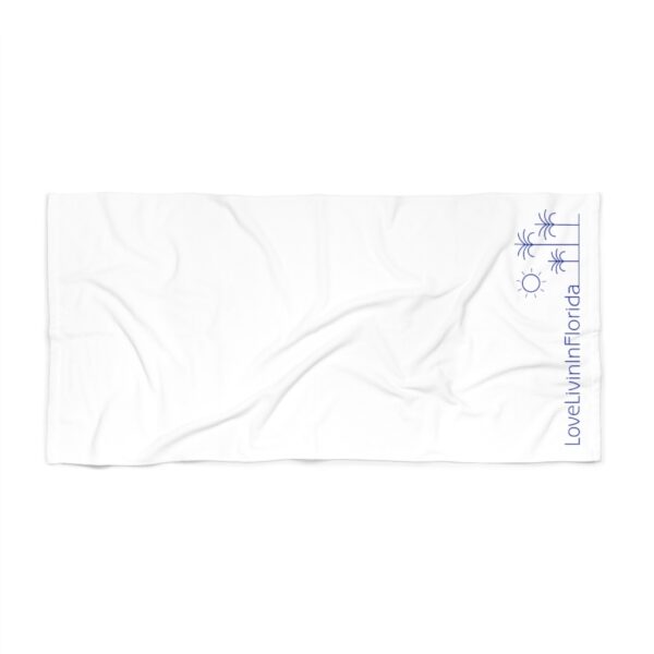 Beach Towel White Love Livin In Florida Palm Trees