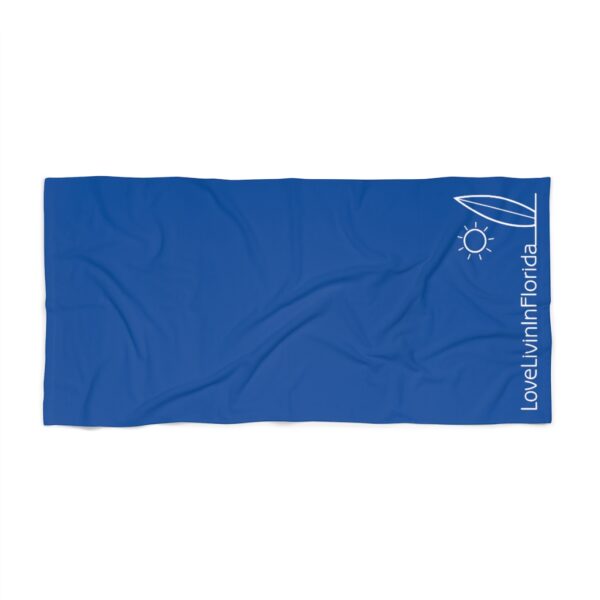 Beach Towel Dark Blue Love Livin In Florida Surfboard - Image 2