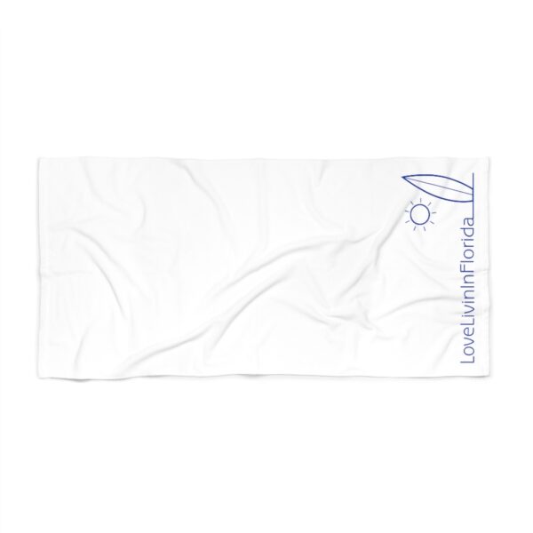 Beach Towel White Love Livin In Florida Surfboard - Image 2