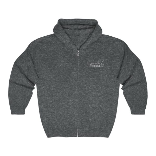 Unisex Heavy Blend Full Zip Hooded Sweatshirt Love Livin In Florida Surfboard - Image 5