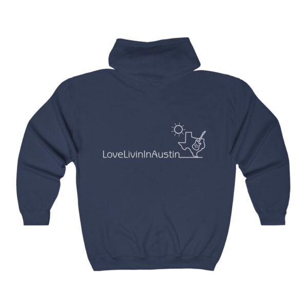 Unisex Heavy Blend Full Zip Hooded Sweatshirt Love Livin In Austin - Image 2