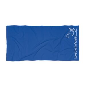Beach Towel Dark Blue Love Livin In Austin