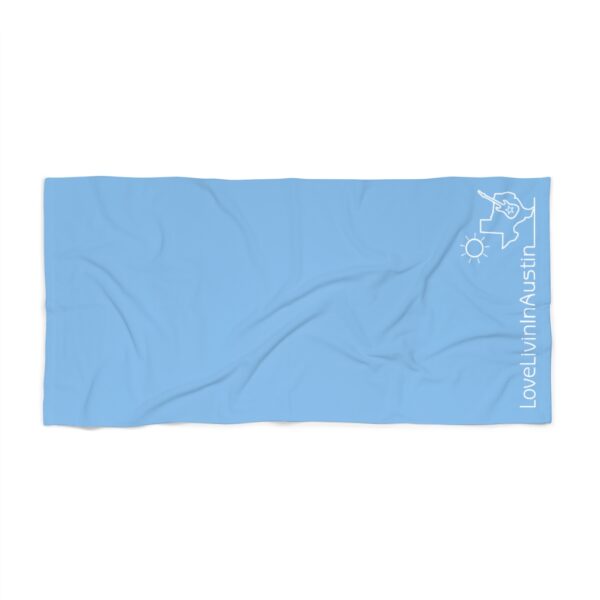 Beach Towel Light Blue Love Livin In Austin - Image 2