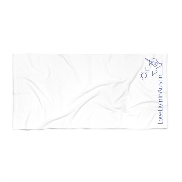 Beach Towel White Love Livin In Austin - Image 2