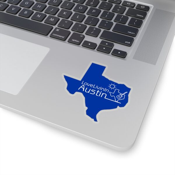Kiss-Cut Texas Shaped Stickers Love Livin In Austin - Image 2