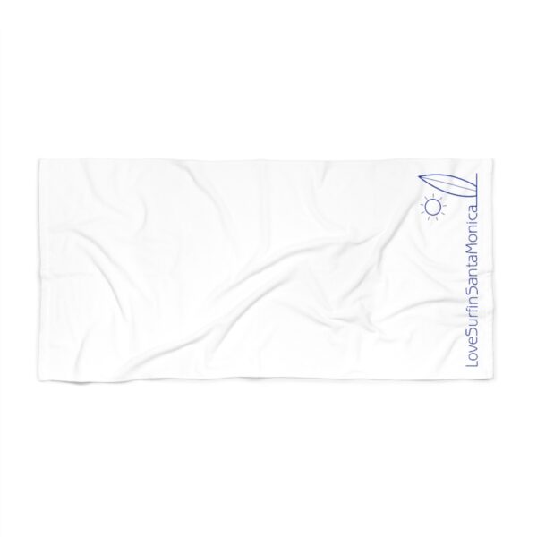 Beach Towel White Love Surfin Santa Monica - Image 2