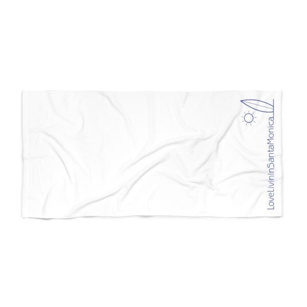 Beach Towel White Love Livin In Santa Monica - Image 2