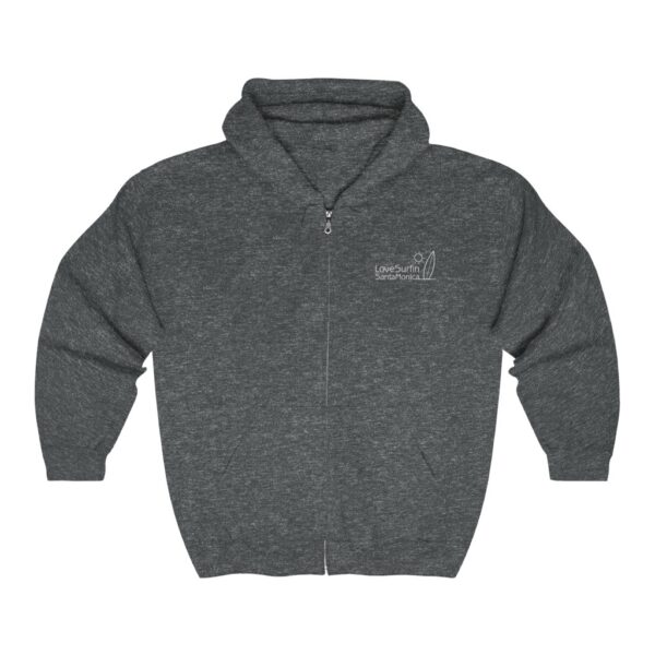 Unisex Heavy Blend Full Zip Hooded Sweatshirt Love Surfin Santa Monica - Image 7