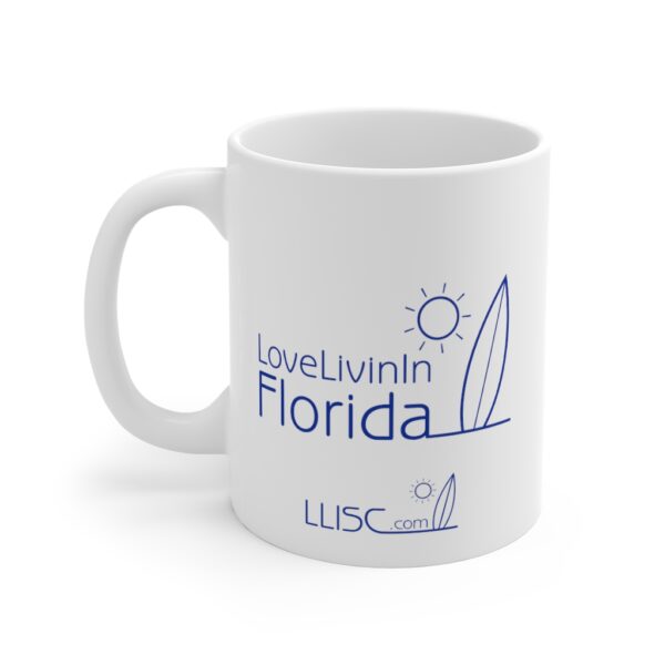 Mug 11oz Love Livin In Florida Surfboard