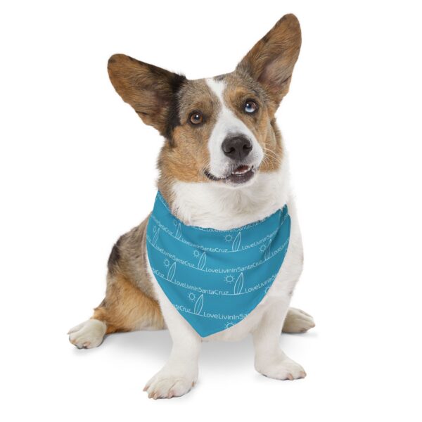LOVELIVININSANTACRUZ Turquoise Pet Bandana Collar - Image 2