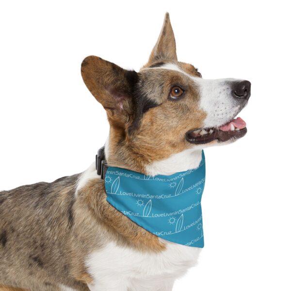 LOVELIVININSANTACRUZ Turquoise Pet Bandana Collar - Image 3