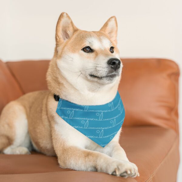 LOVELIVININSANTACRUZ Turquoise Pet Bandana Collar - Image 8