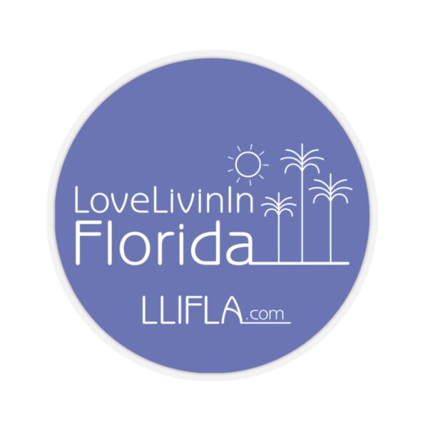 Kiss-Cut Stickers Love Livin In Florida Palm Trees